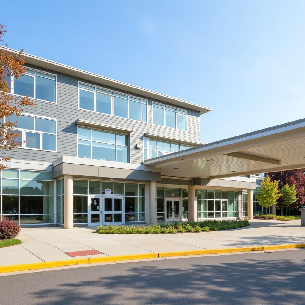  Modern exterior view of Oakville Trafalgar Hospital 