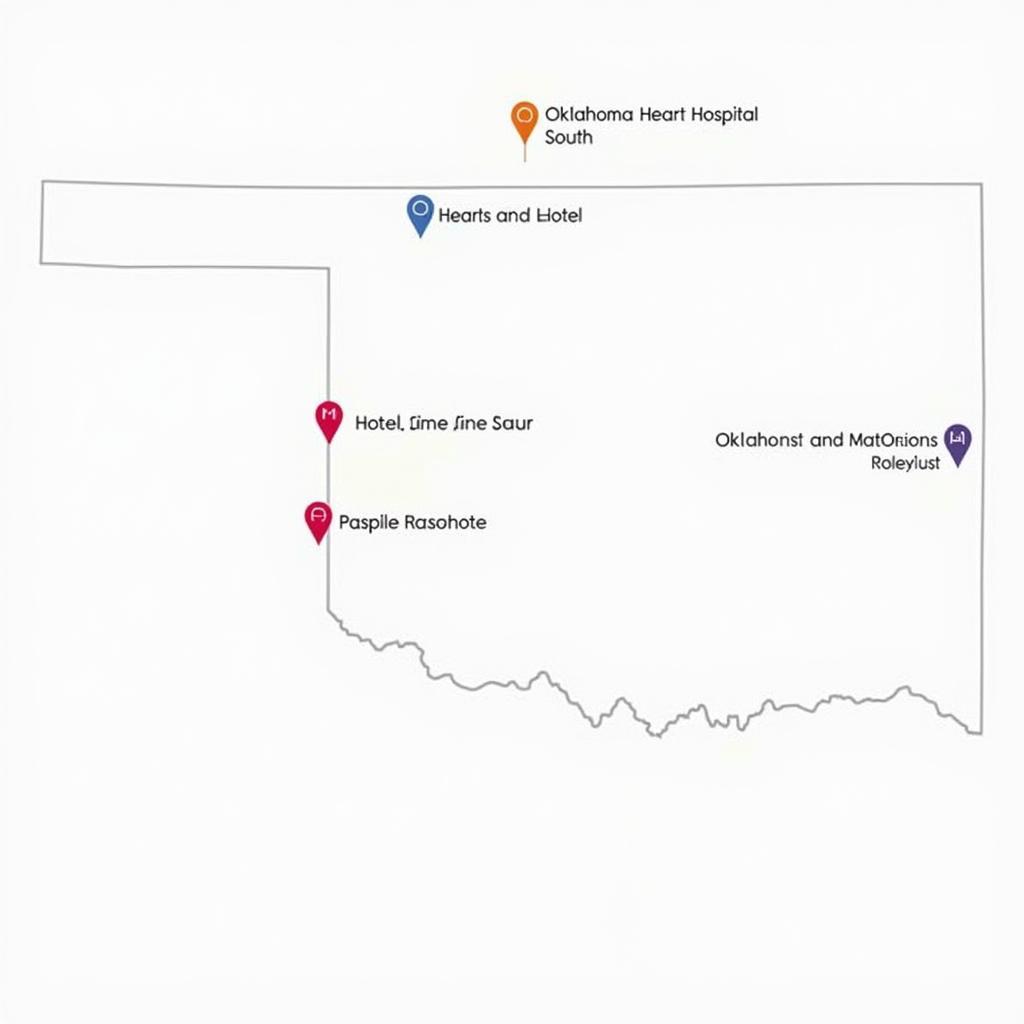 Map showing hotels near Oklahoma Heart Hospital South