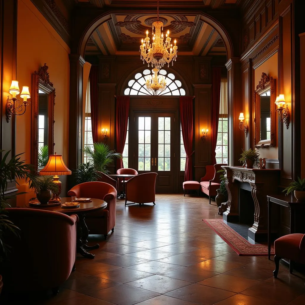 Elegant interior of a hotel lobby in Oneida