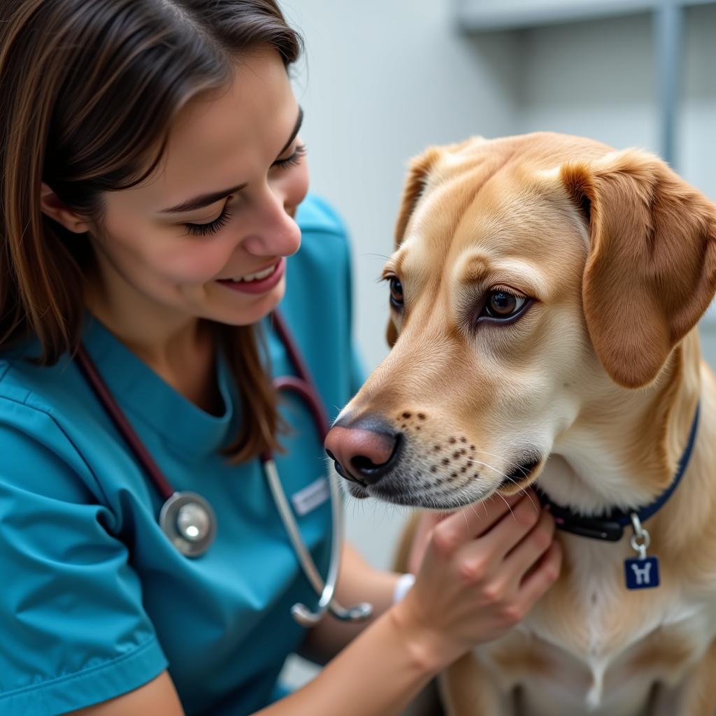 Veterinarian Examining Dog at Oradell