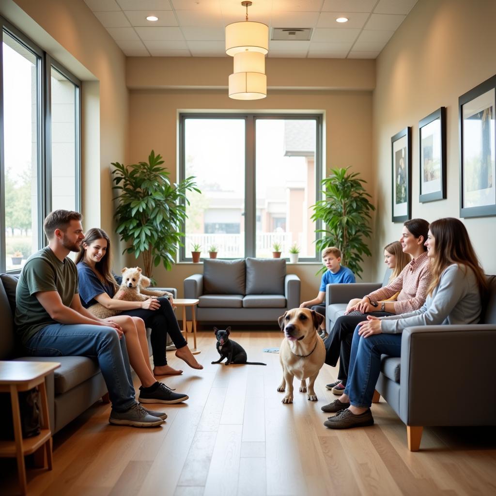 Welcoming waiting area at Orchard Animal Hospital