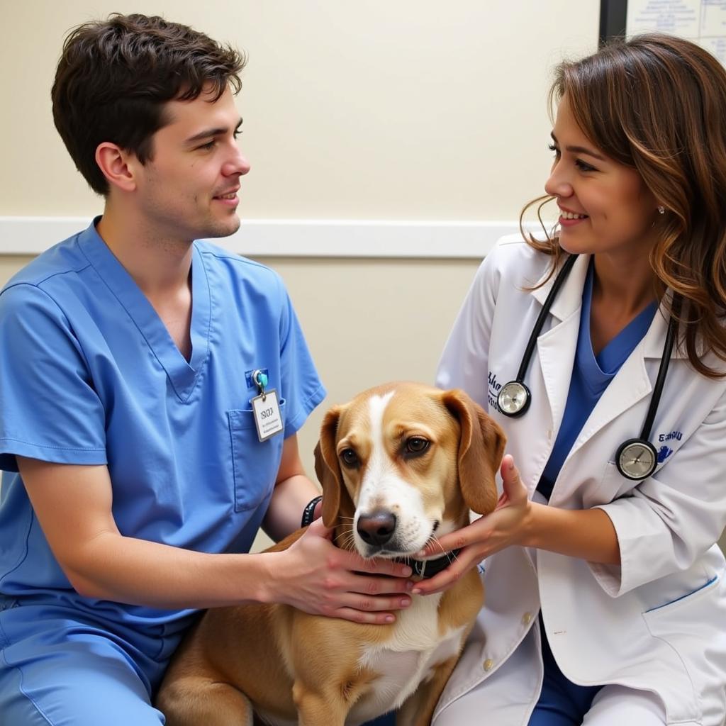 Client and Veterinarian at Pacific Beach