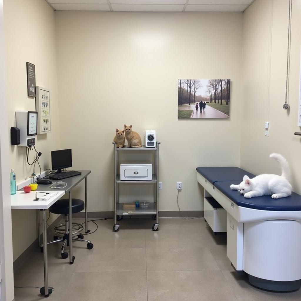 Clean and well-equipped cat-specific examination room