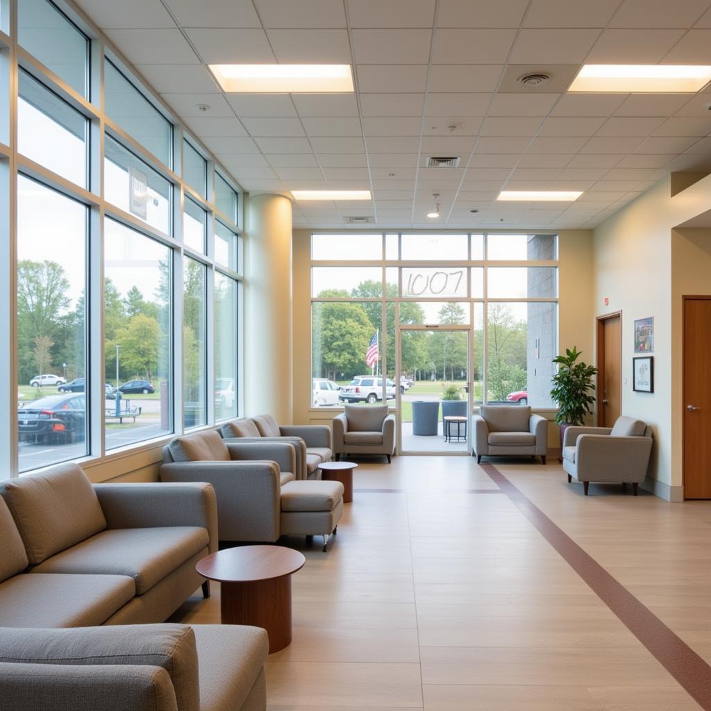 Spacious and comfortable hospital waiting room