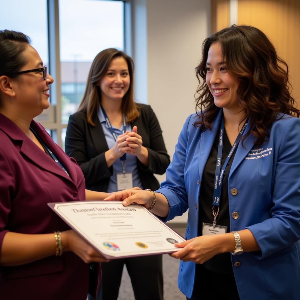 Employees being recognized for outstanding work at Parker Adventist Hospital