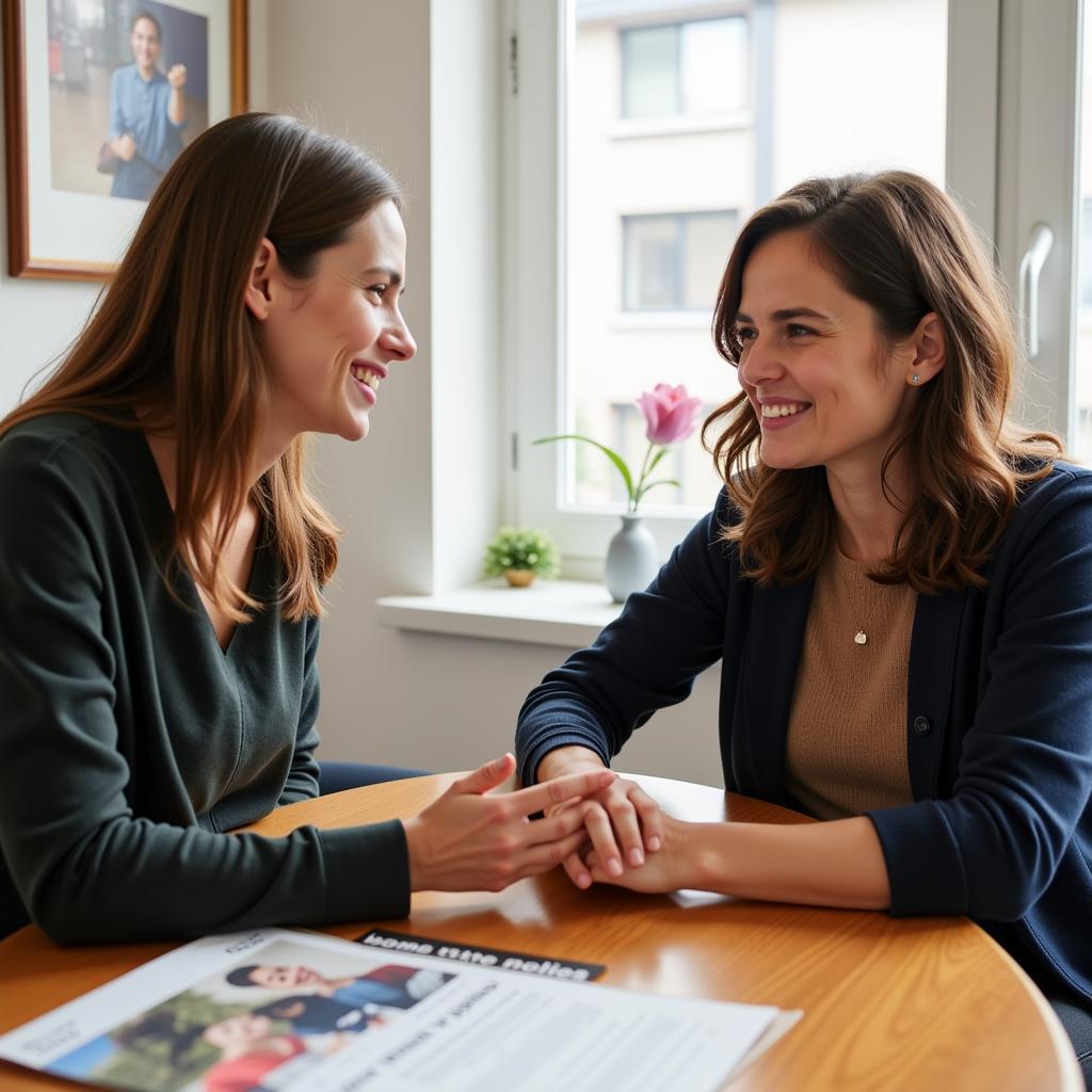 A therapist discusses phone policy with a patient.