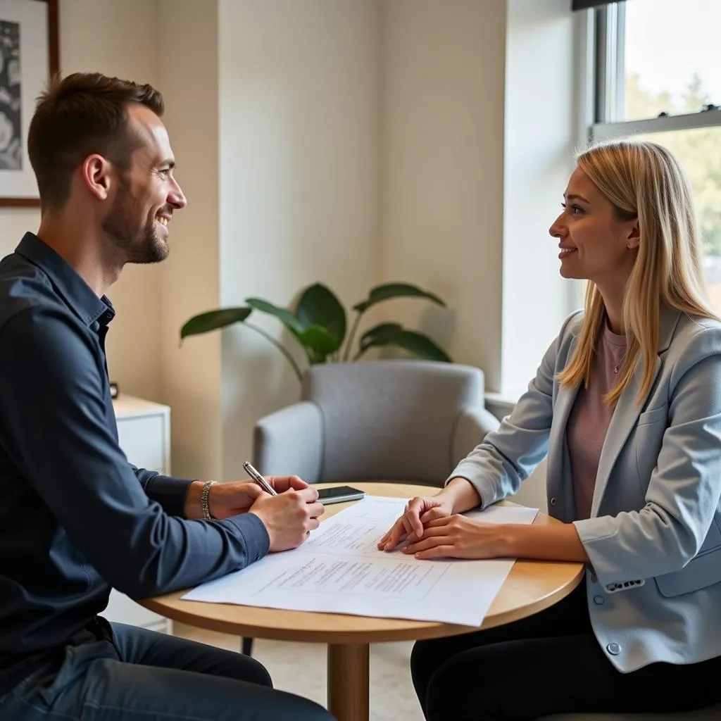 Patient and Therapist Discussing Treatment Plan