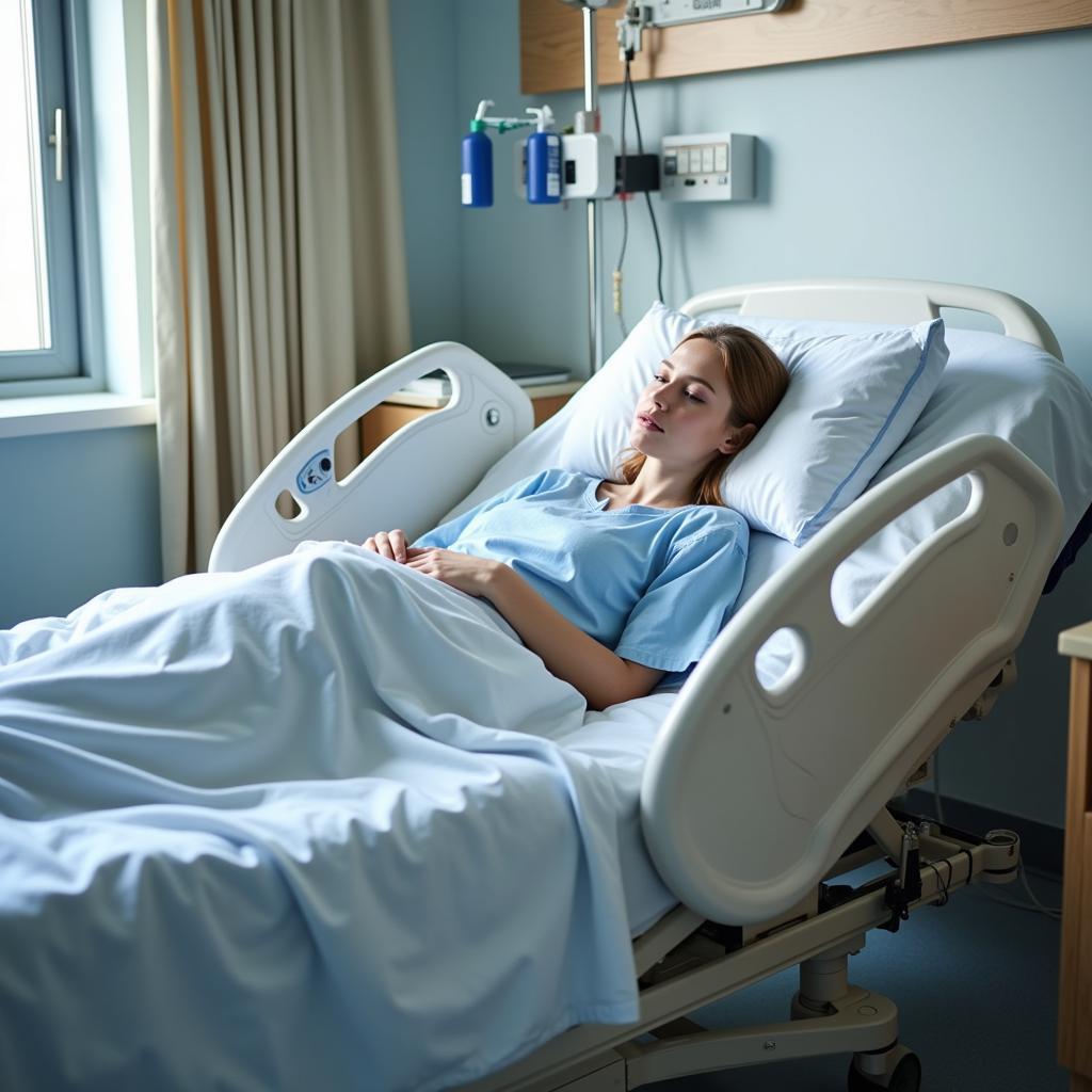 Patient Comfortably Resting in a Hospital Bed