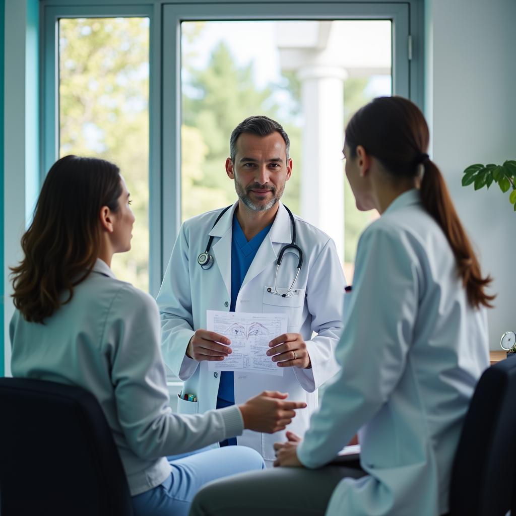 Patient Consulting with Doctor in Hospital Room