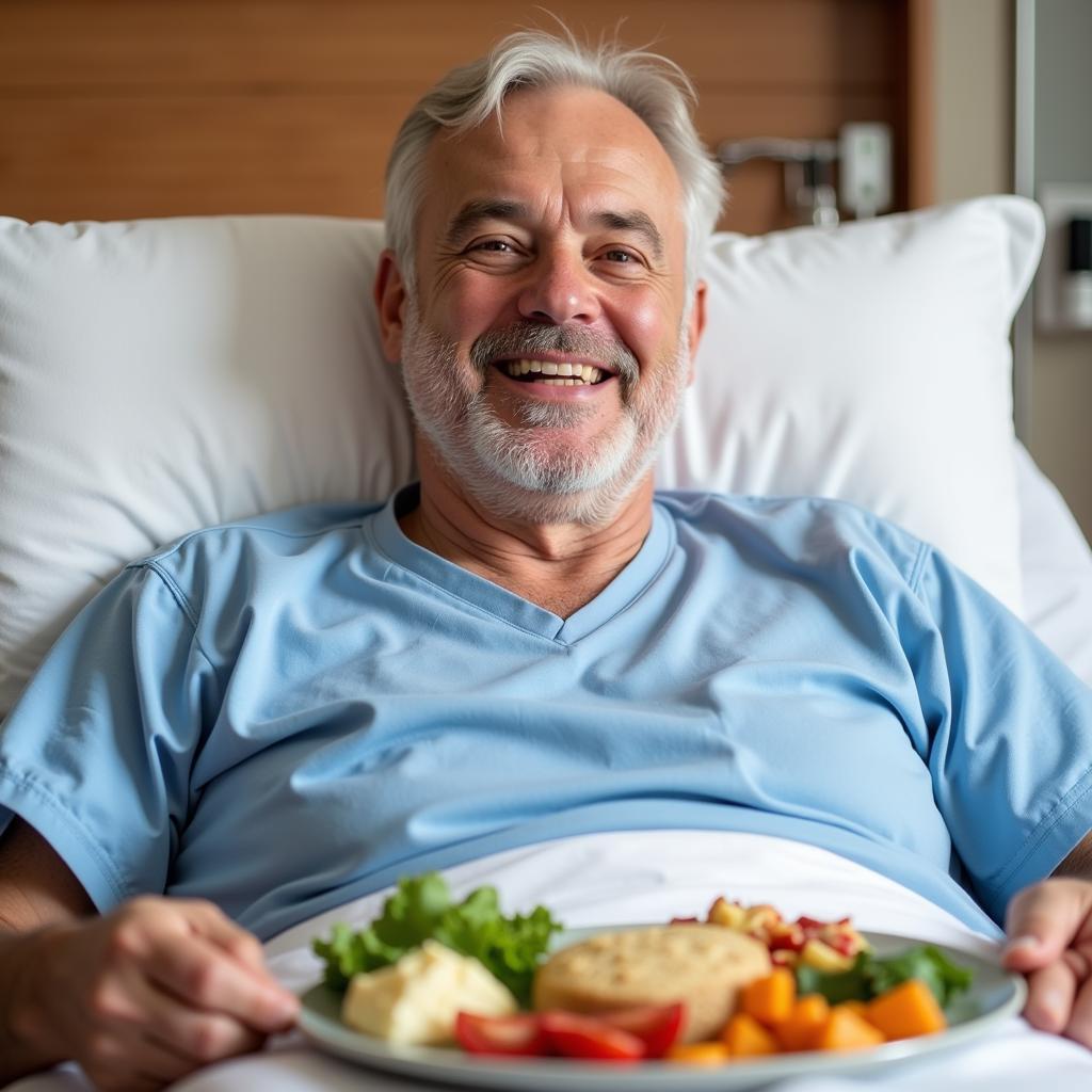 Patient Enjoying a Cardiac Diet Meal