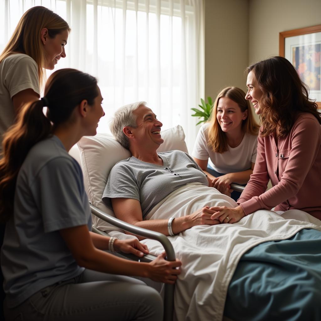 Patient Receiving Family Support in Rehab