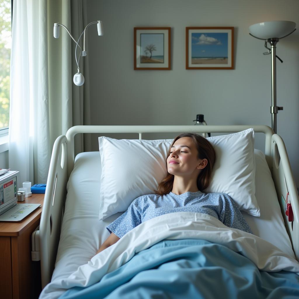 Patient Resting Comfortably in a Hospital Bed