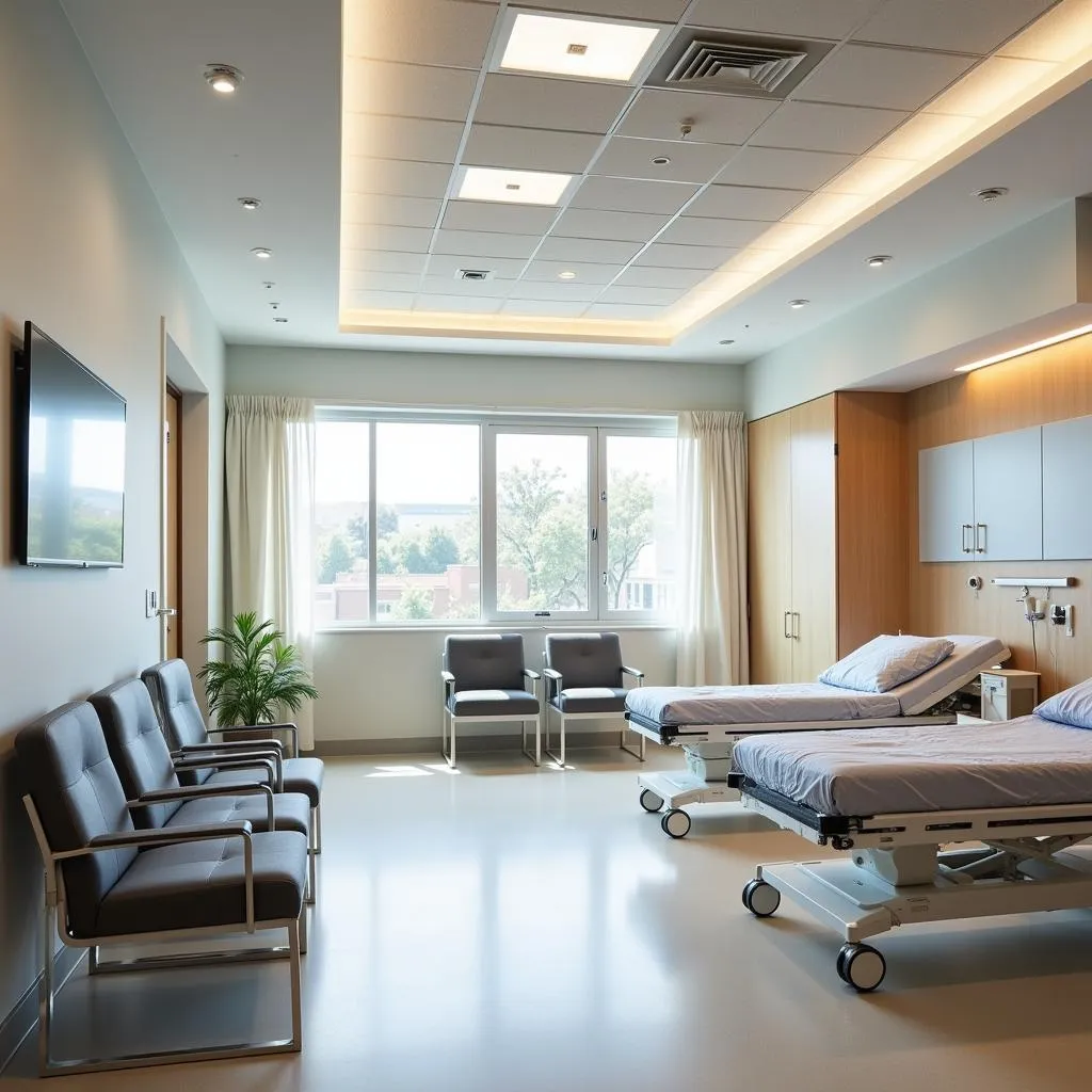 Comfortable and modern patient room at The Pavilion