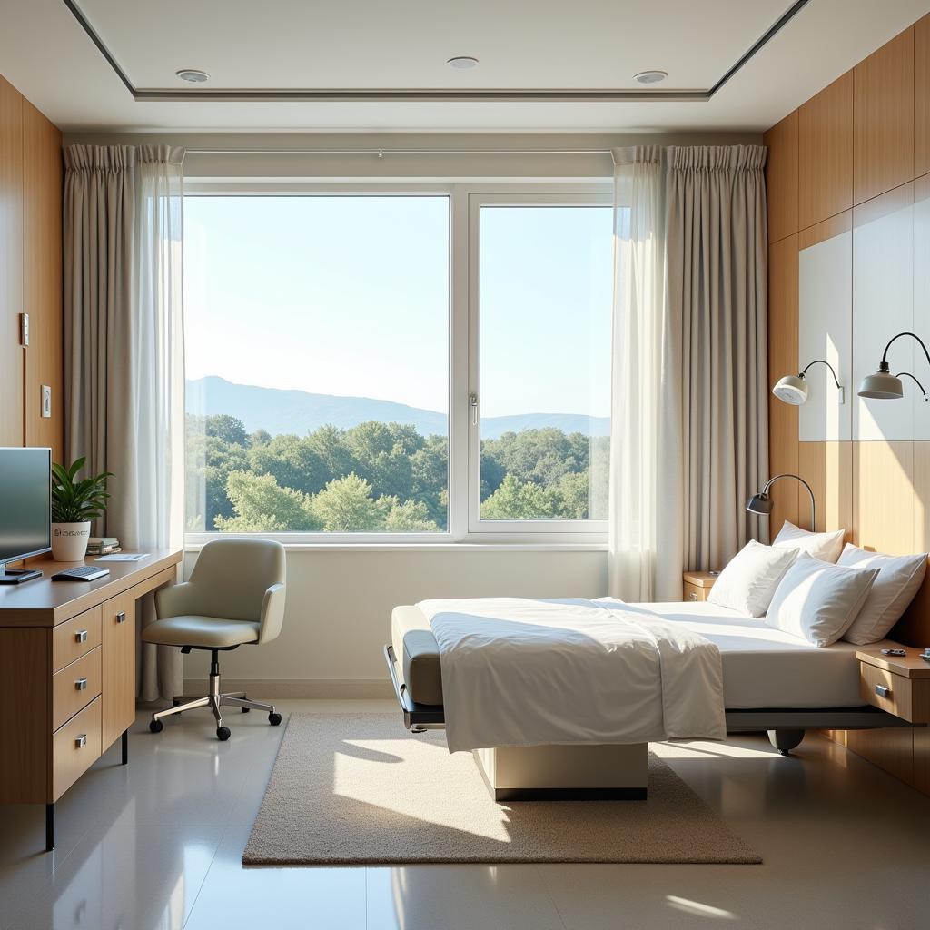 Spacious and comfortable patient room