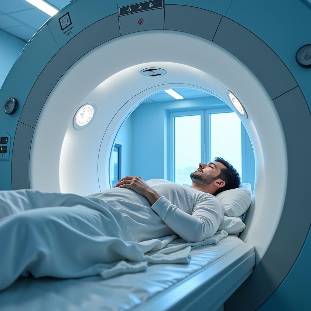 Patient Comfortably Undergoing an MRI Scan