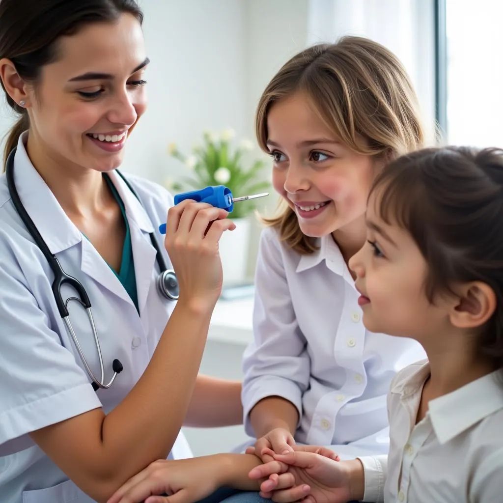 Pediatric Specialist Examining Child