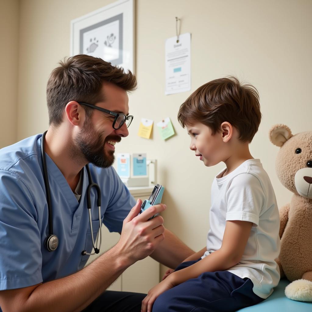 Doctor Examining a Child Patient