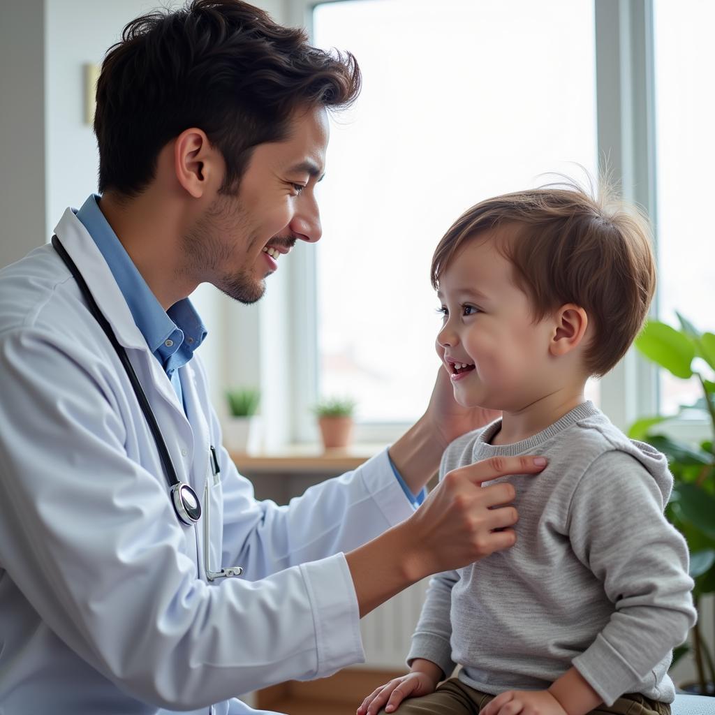 Pediatric Specialist Examining Child