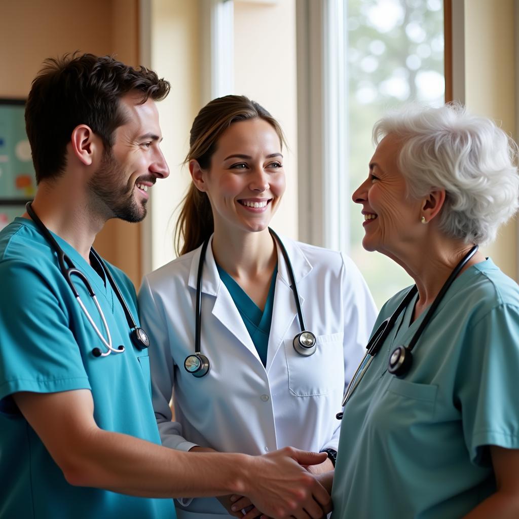 Doctors Consulting with Patient in Perry Hospital