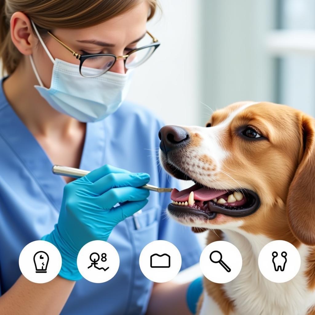 Veterinarian Performing a Pet Dental Checkup in Hicksville Veterinary Clinic