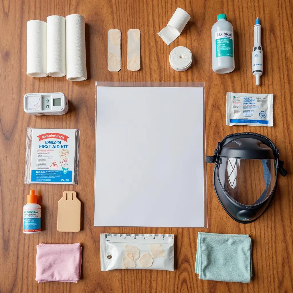 Pet First Aid Kit Contents on Table