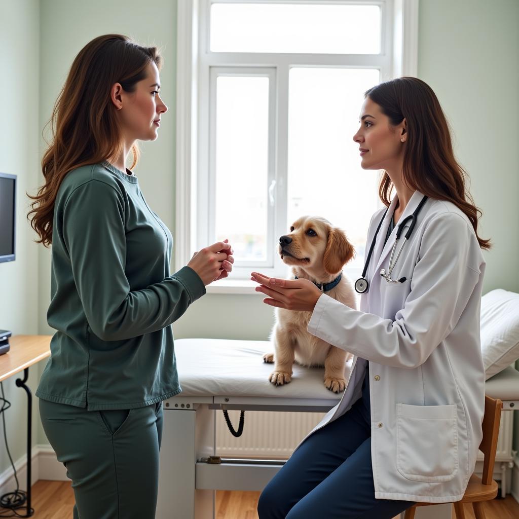 Pet Owner Consulting with a Veterinarian