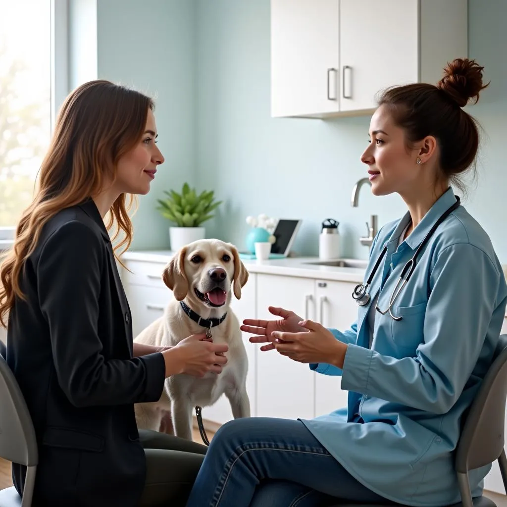 Pet Owner Consulting with Veterinarian