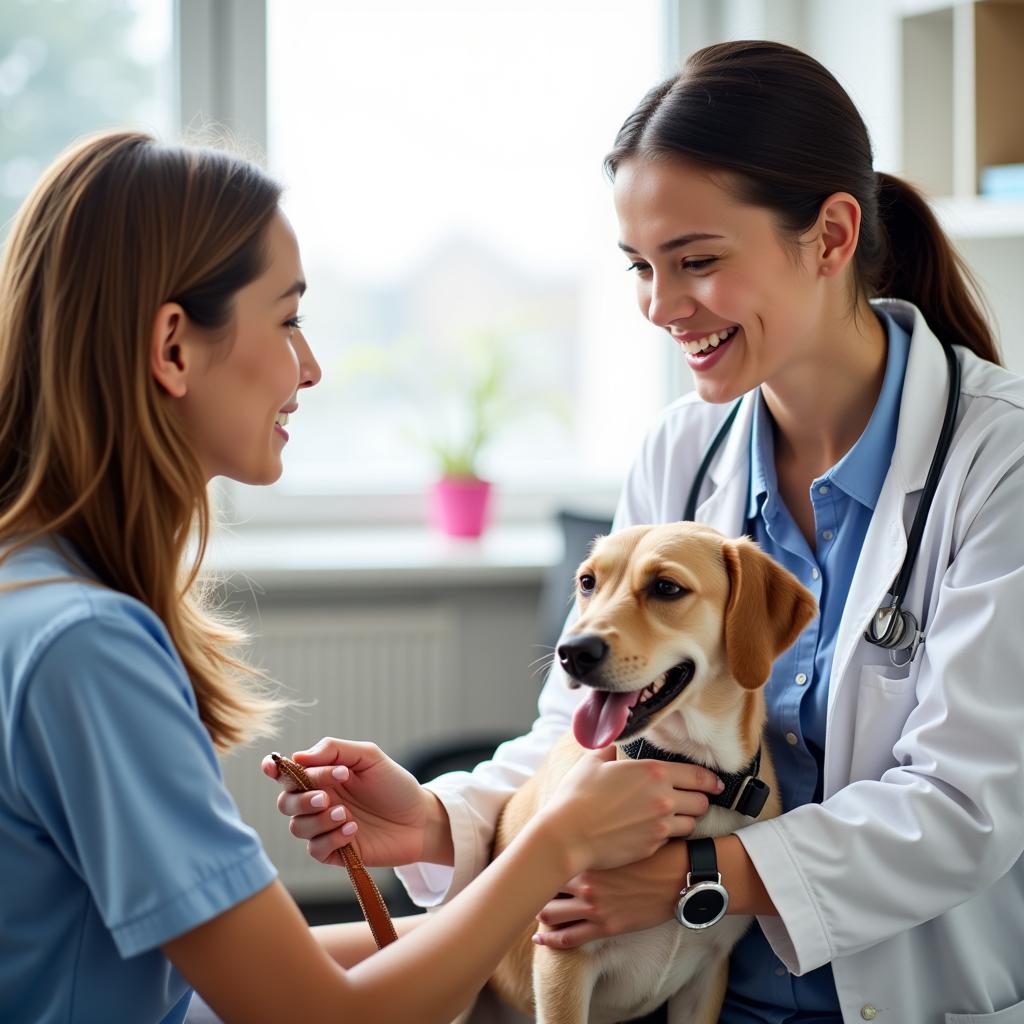 Pet Owner Consulting with a Veterinarian