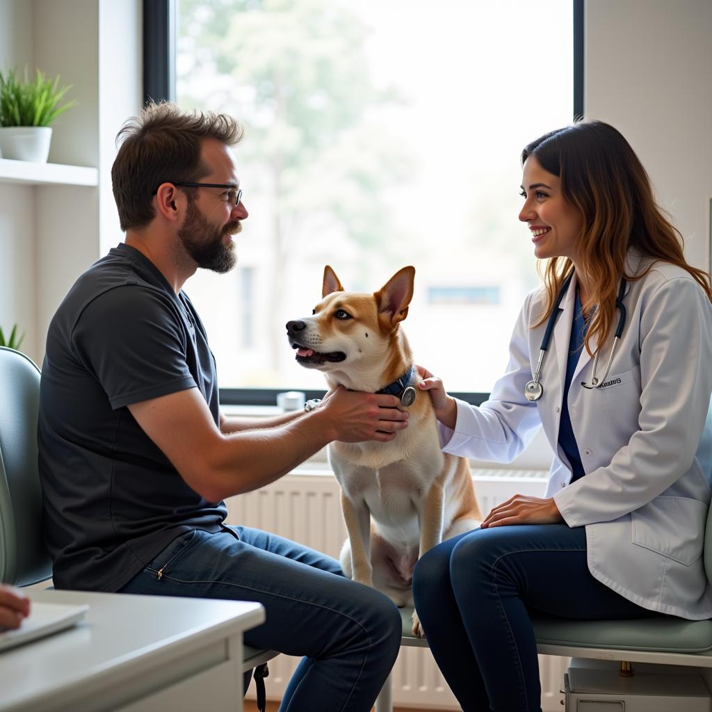 Pet Owner Talking to Veterinarian in Gaylord