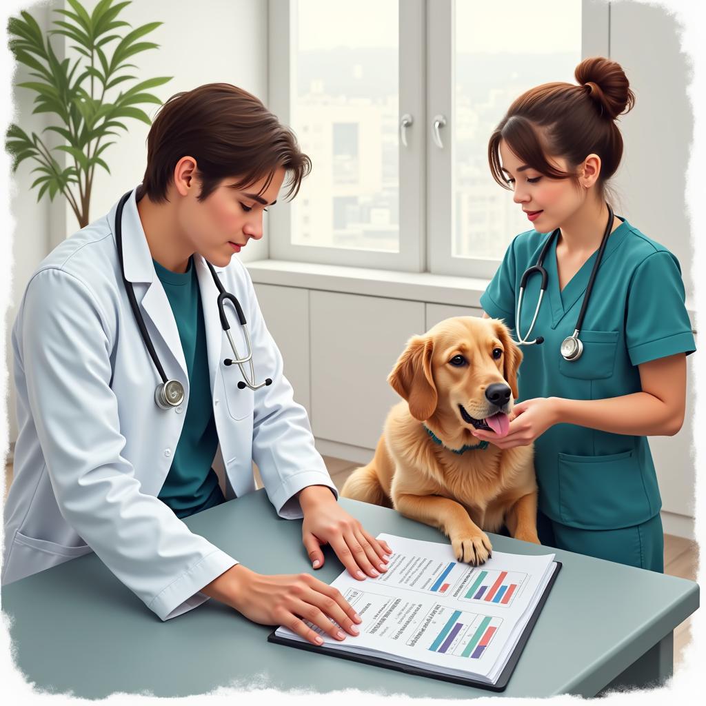 Pet Owner and Veterinarian Discussing Treatment Options