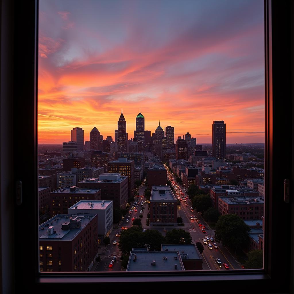 Philadelphia Cityscape View from Hotel Near Wills Eye Hospital