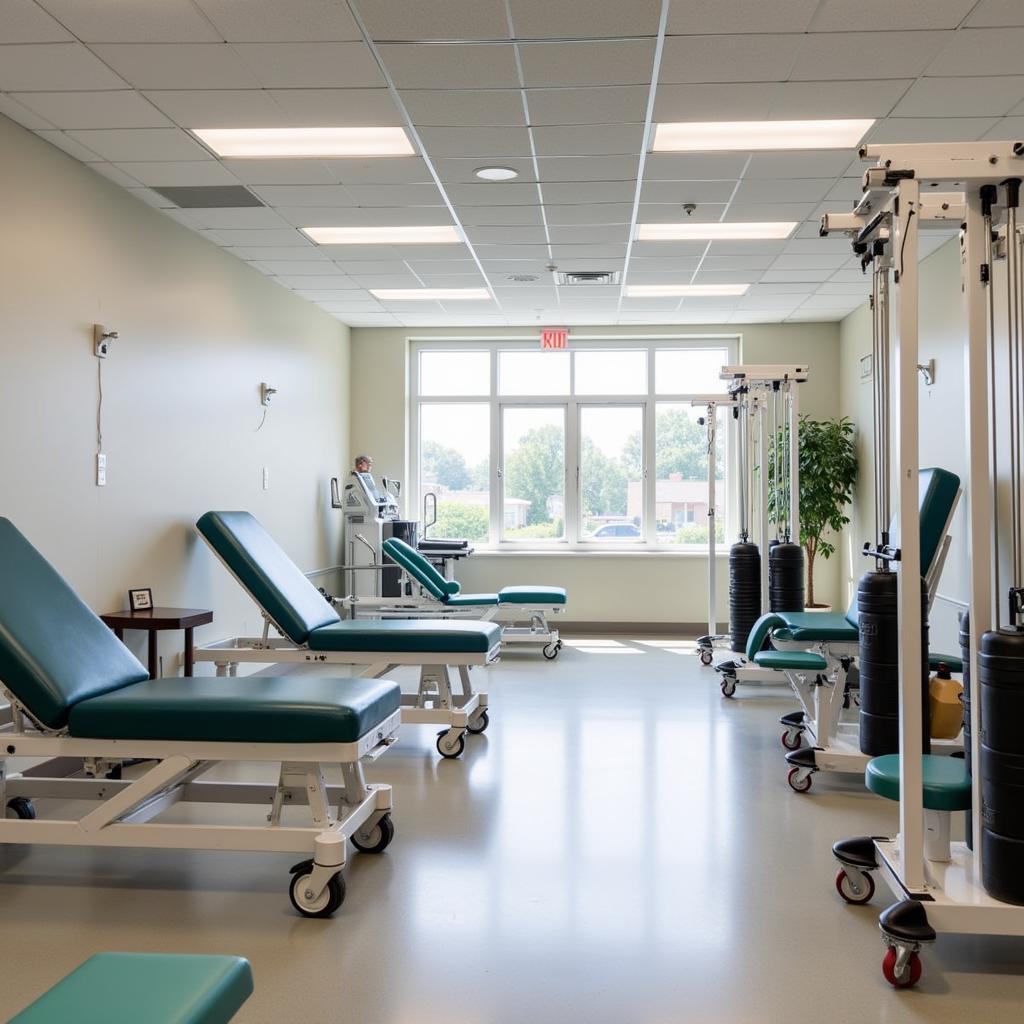 Modern physical therapy equipment in a hospital setting