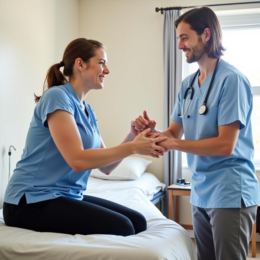 Physical Therapy Session at Convalescent Hospital