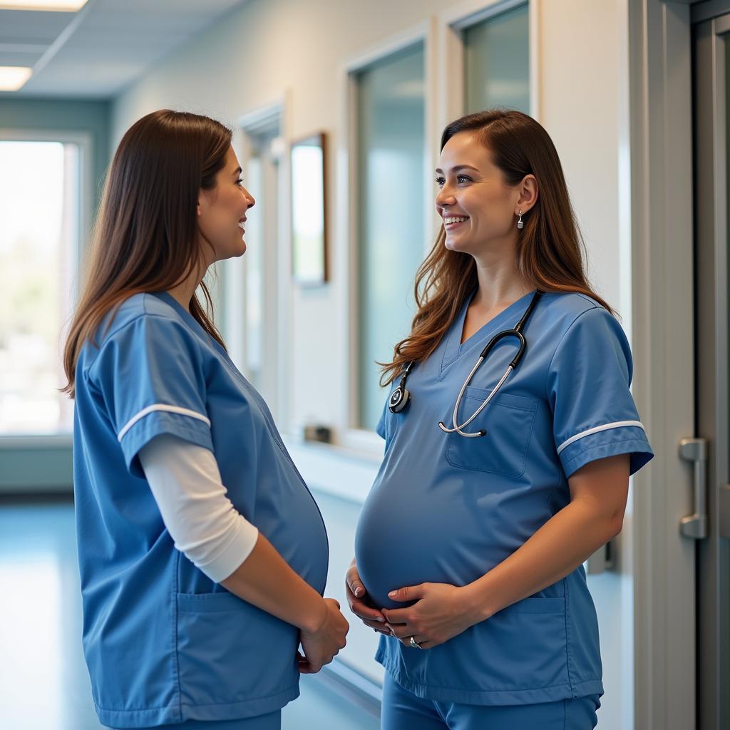 Couple Discussing with Nurse During Hospital Tour