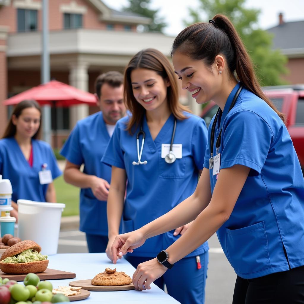 Polly Ryon Hospital staff participating in a community health fair.