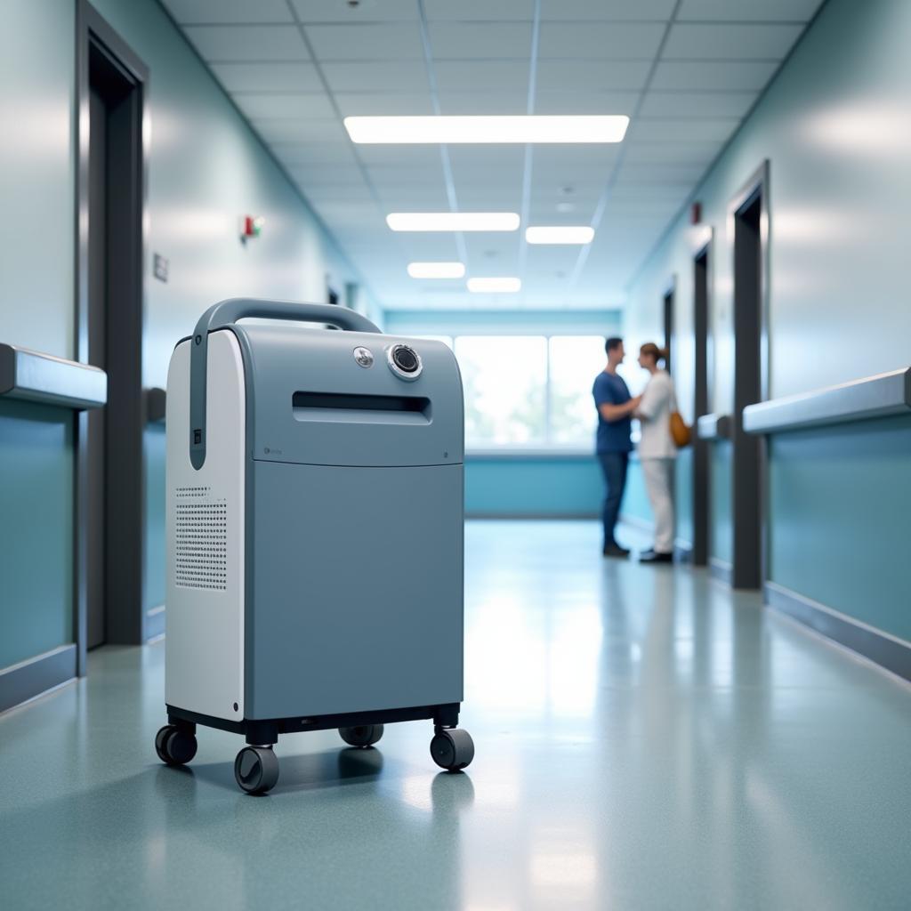 Portable HEPA Air Purifier in a Hospital Setting