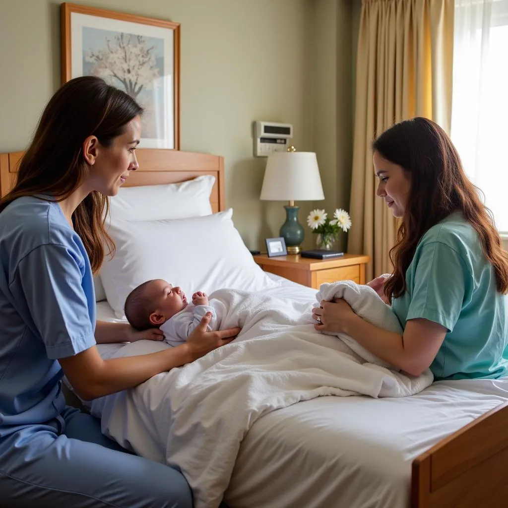 New parents receiving postpartum care and support at Community Memorial Hospital