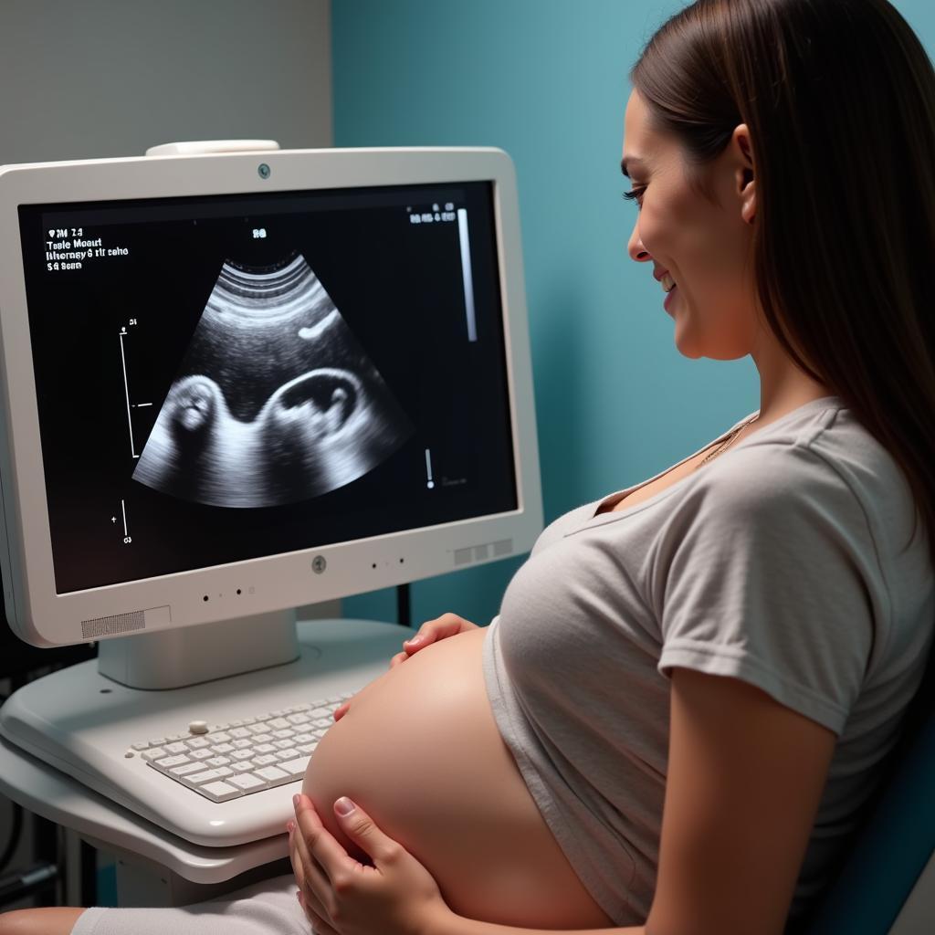 Expectant Mother Receiving an Ultrasound