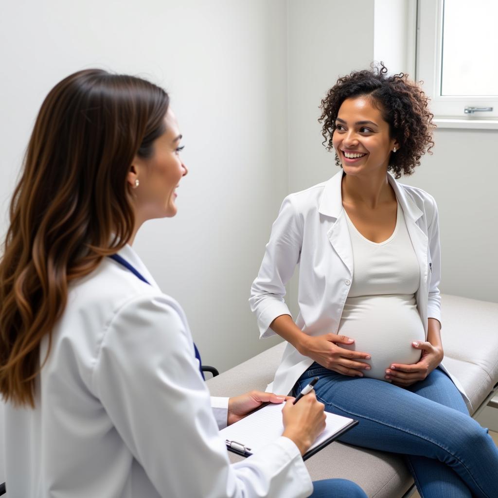 Pregnant Woman Meeting with OB/GYN Doctor