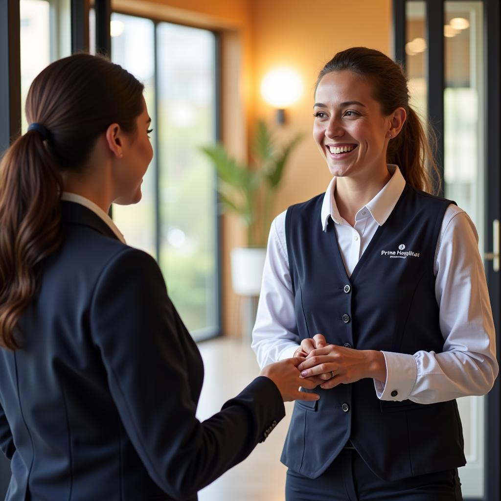 Prime Hospitality Staff Welcoming Guest