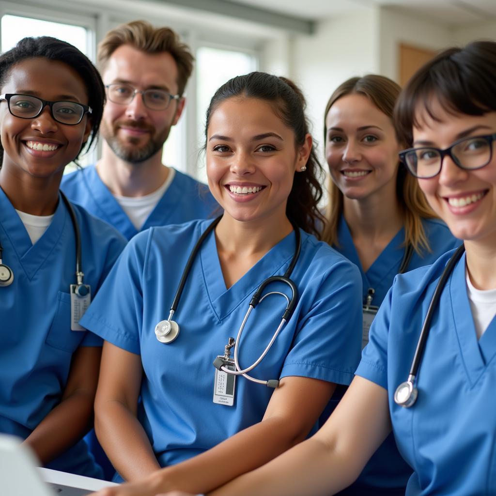 Diverse Hospital Staff Collaborating