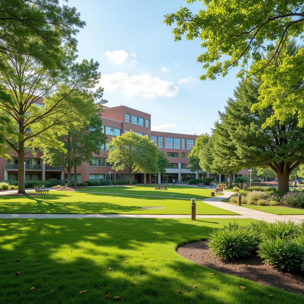 Serene Green Space near Hospital