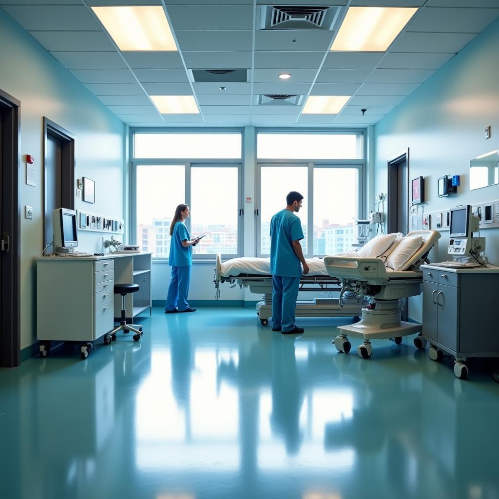 Hospital emergency room in Puerto Plata with medical staff