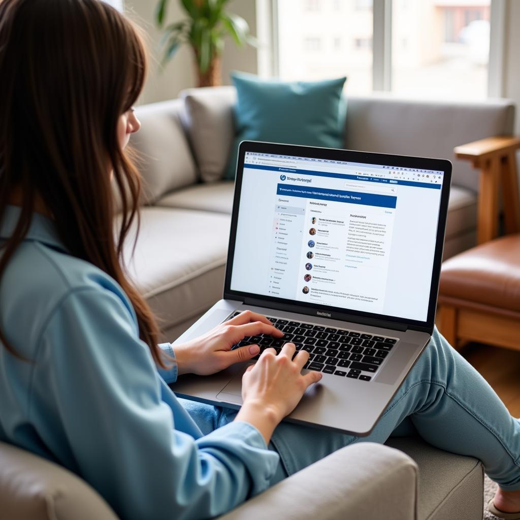 A person using a laptop to read online reviews for Grady Memorial Hospital