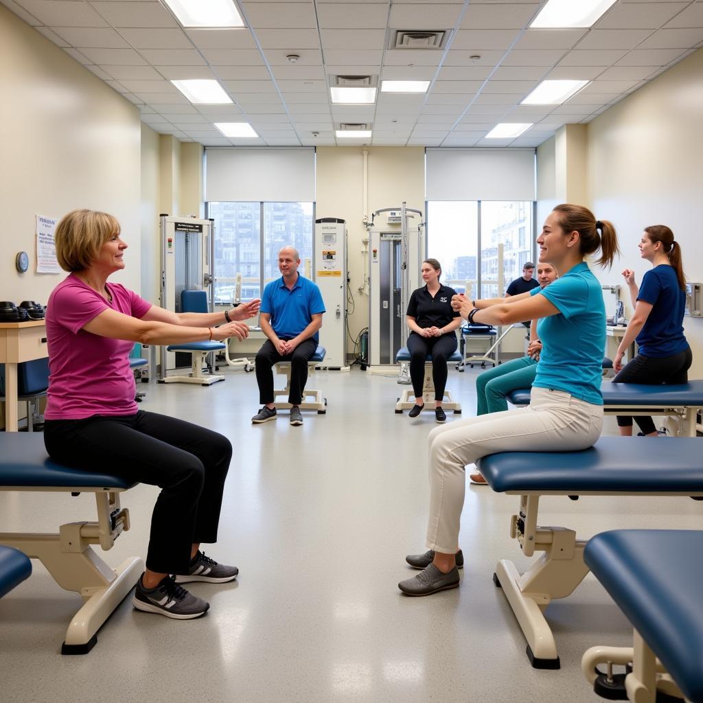 State-of-the-art rehabilitation gym with modern equipment