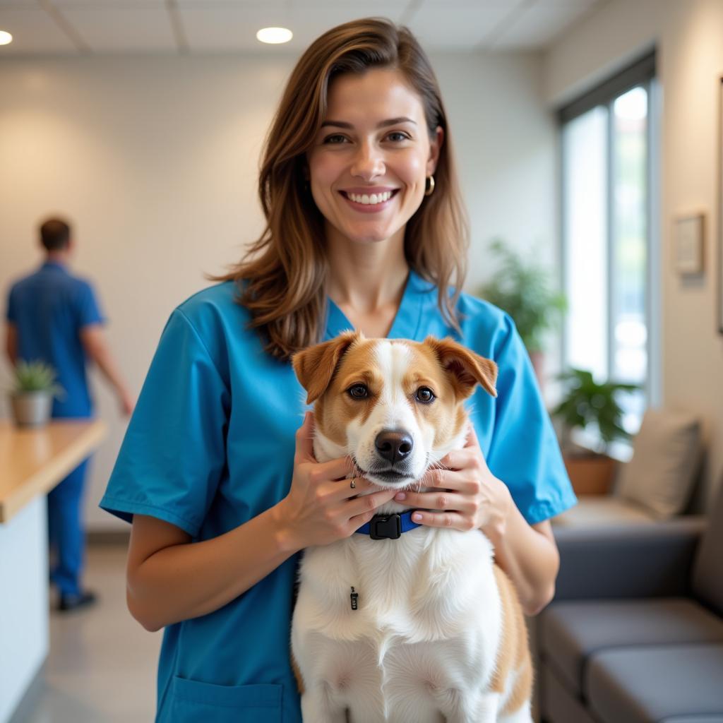 Happy Pet and Owner at River Valley Veterinary Hospital