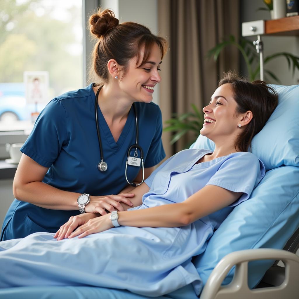 RiverEdge Hospital Nurse Comforting Patient