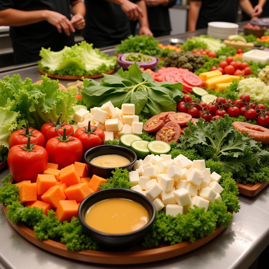 Vibrant and fresh salad bar at Riverside Hospital Cafeteria