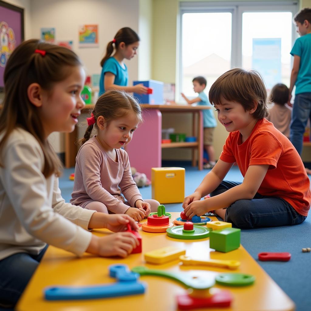 Children Engaging in Playroom Activities