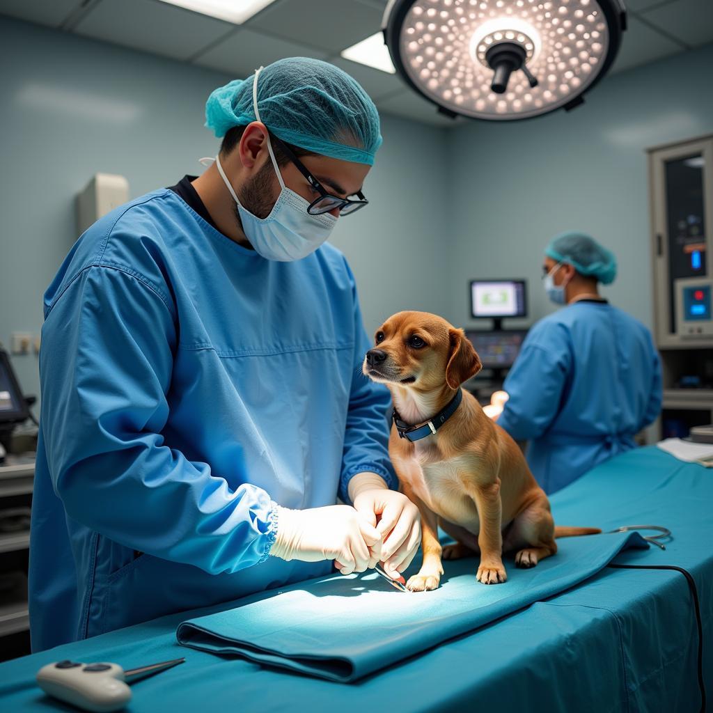 Roane County Animal Hospital Veterinarian Performing Surgery with Advanced Technology